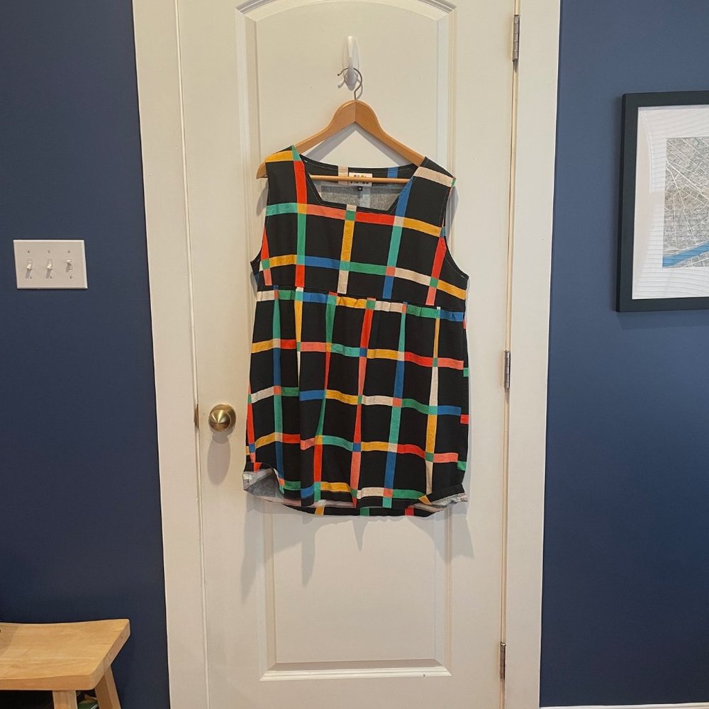 Ersa Fibers Bobbie Dress in Windowpane Black